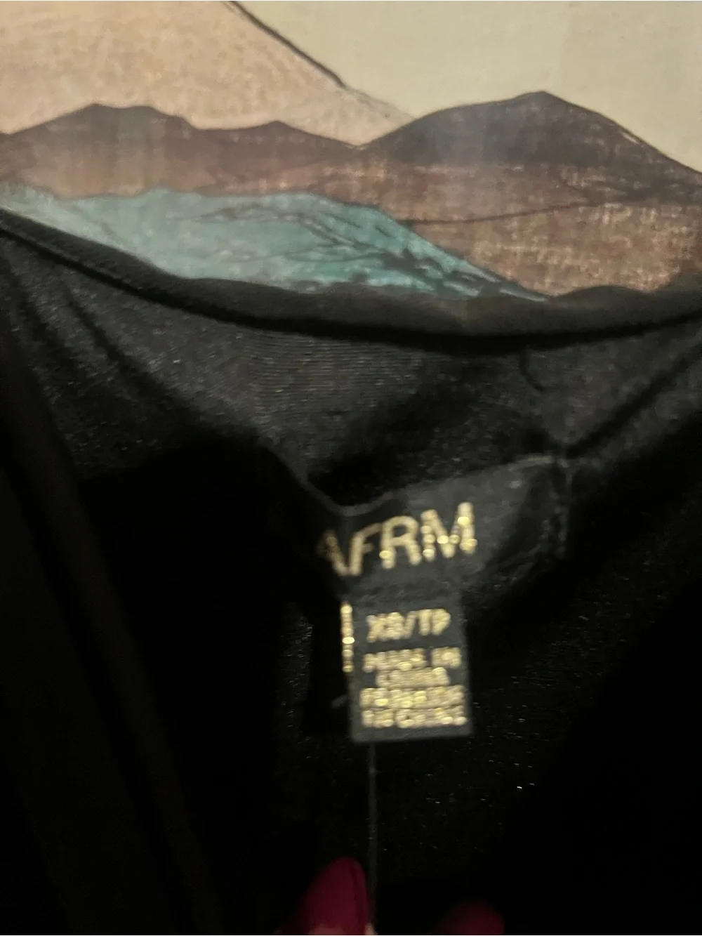 AFRM Black Ruched Midi Dress with Spaghetti Straps